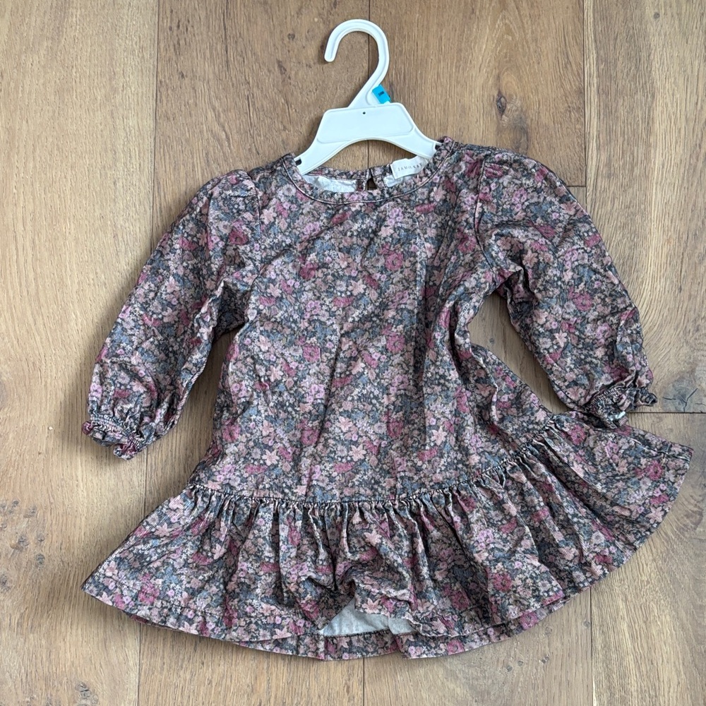 Jamie Kay Pink and Gray Floral Kids Blouse